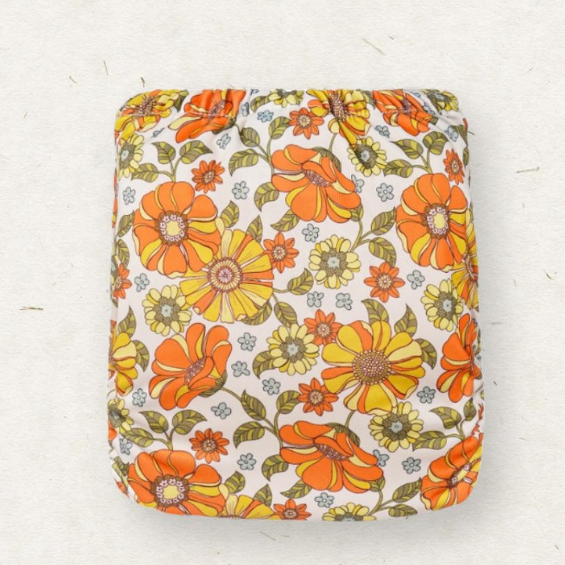 Eco Mini cloth diaper/ tygblöjor - retro flower print