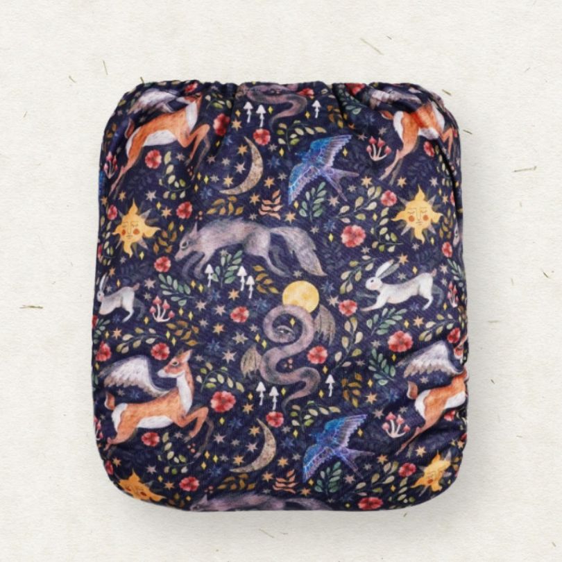 Eco mini cloth diaper/ tygblöjor - magic forest print
