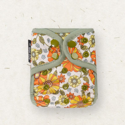 Eco Mini Newborn Cloth Diaper Cover - floral print