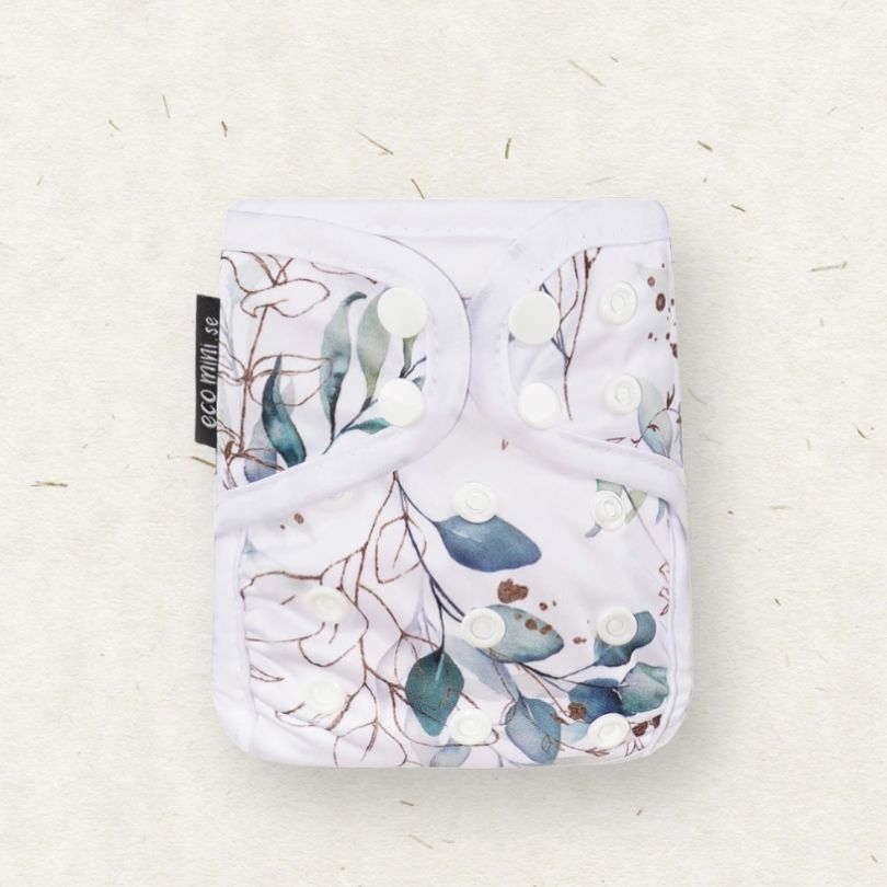 Eco Mini Newborn Cloth Diaper Cover - Leafy