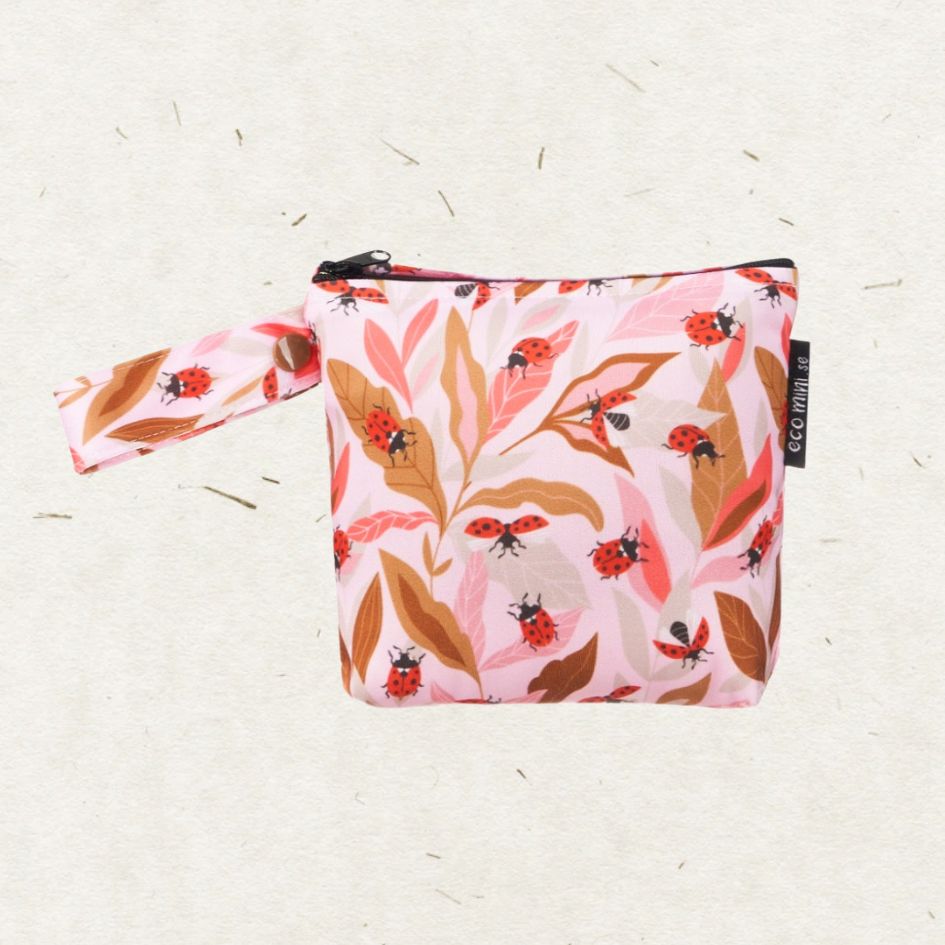 Eco Mini luxe wet bag - ladybird print