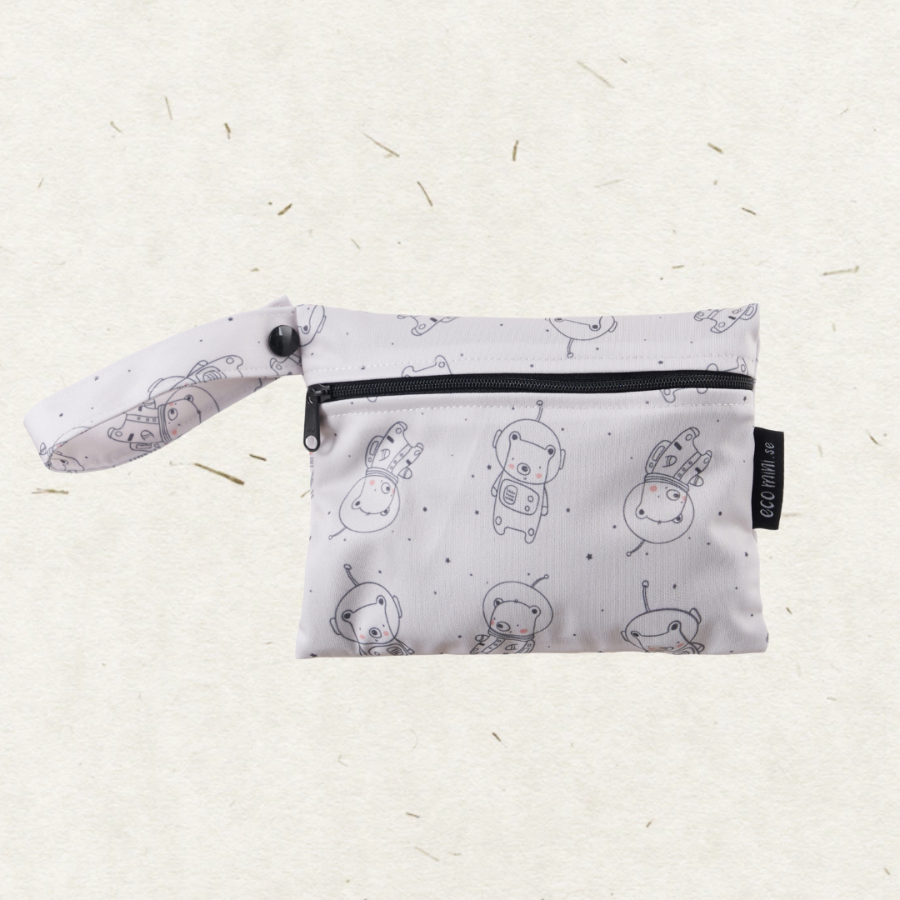 Eco Mini wet bag/ PUL påse - space teddy