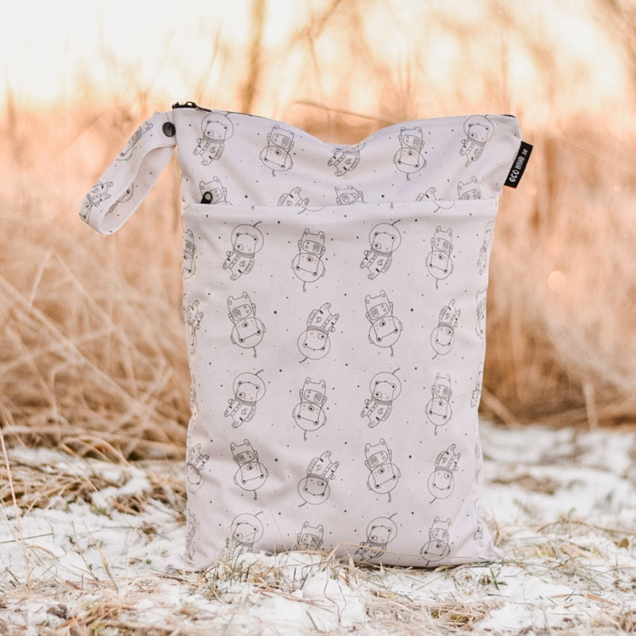 Eco Mini wet bag/ PUL påse - Space teddy