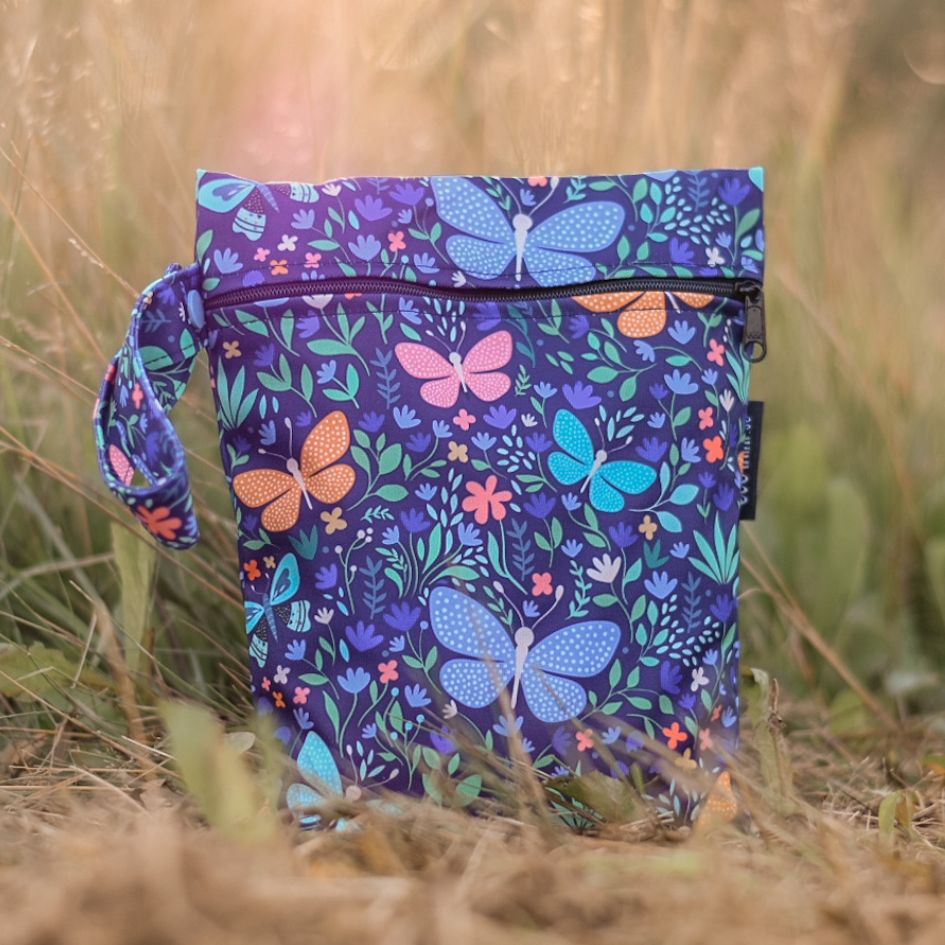 Eco Mini Small Wet Bag/ PUL Påse - butterflies