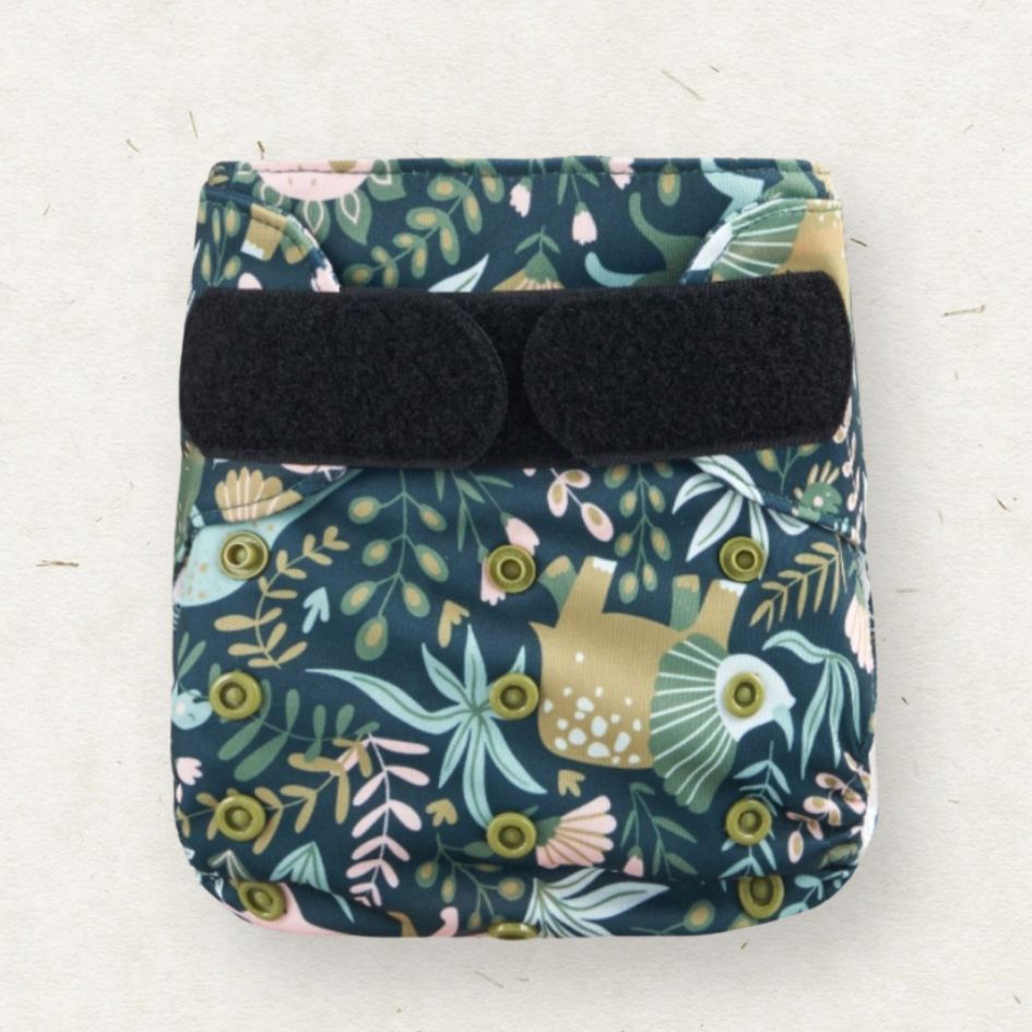 Eco Mini velcro pocket diaper with dinosaur print