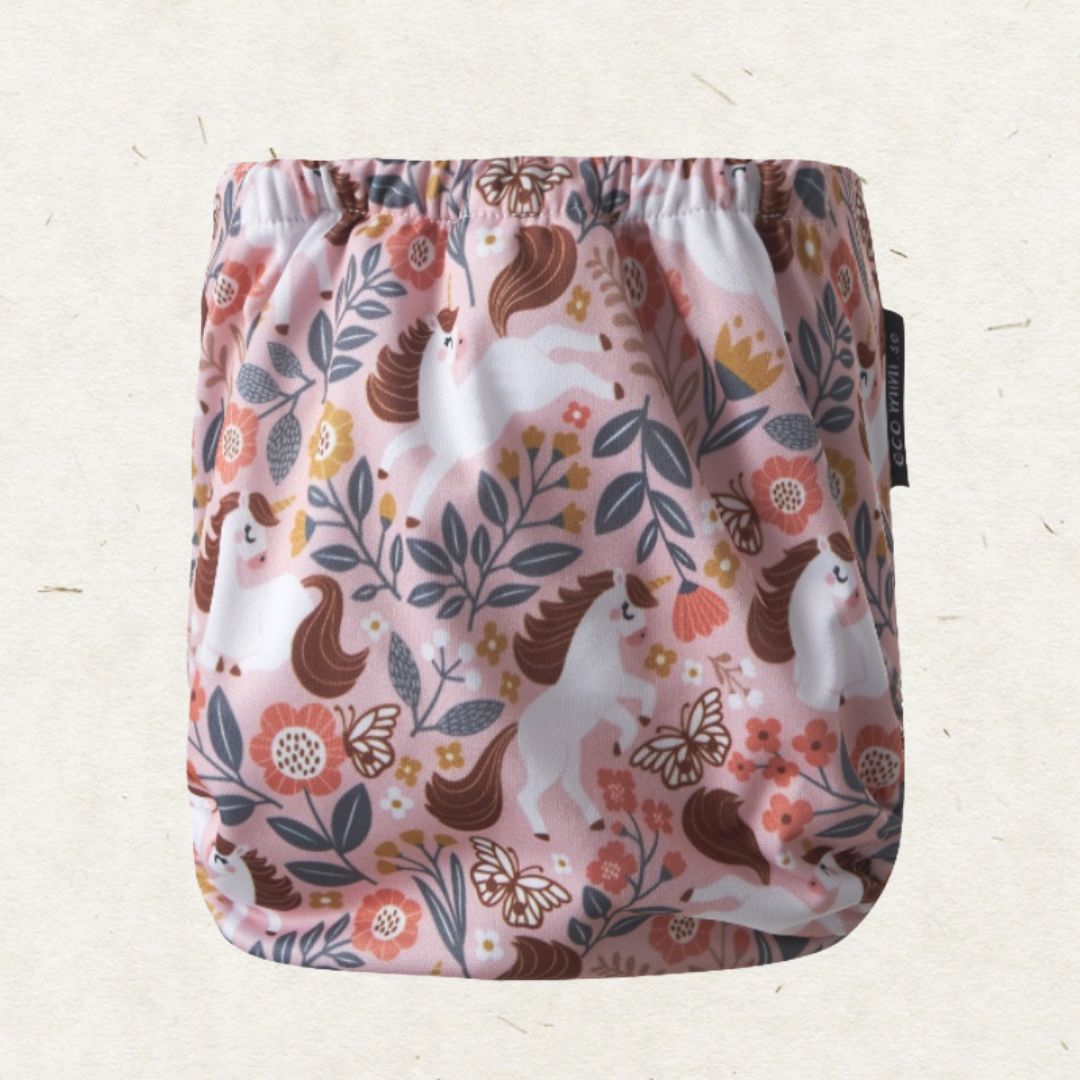 Eco Mini OneSize Cloth diaper tygblöjor - unicorn print