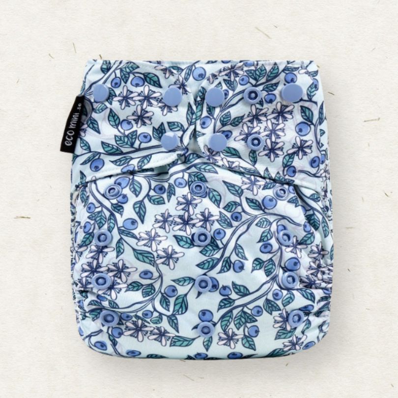 Eco Mini cloth diaper/ tygblöjor - blueberry print