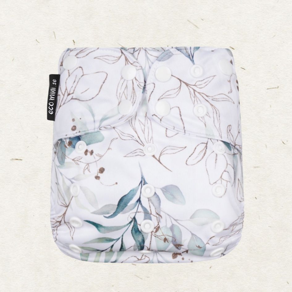 Eco Mini OneSize Cloth diaper tygblöjor - Leafy