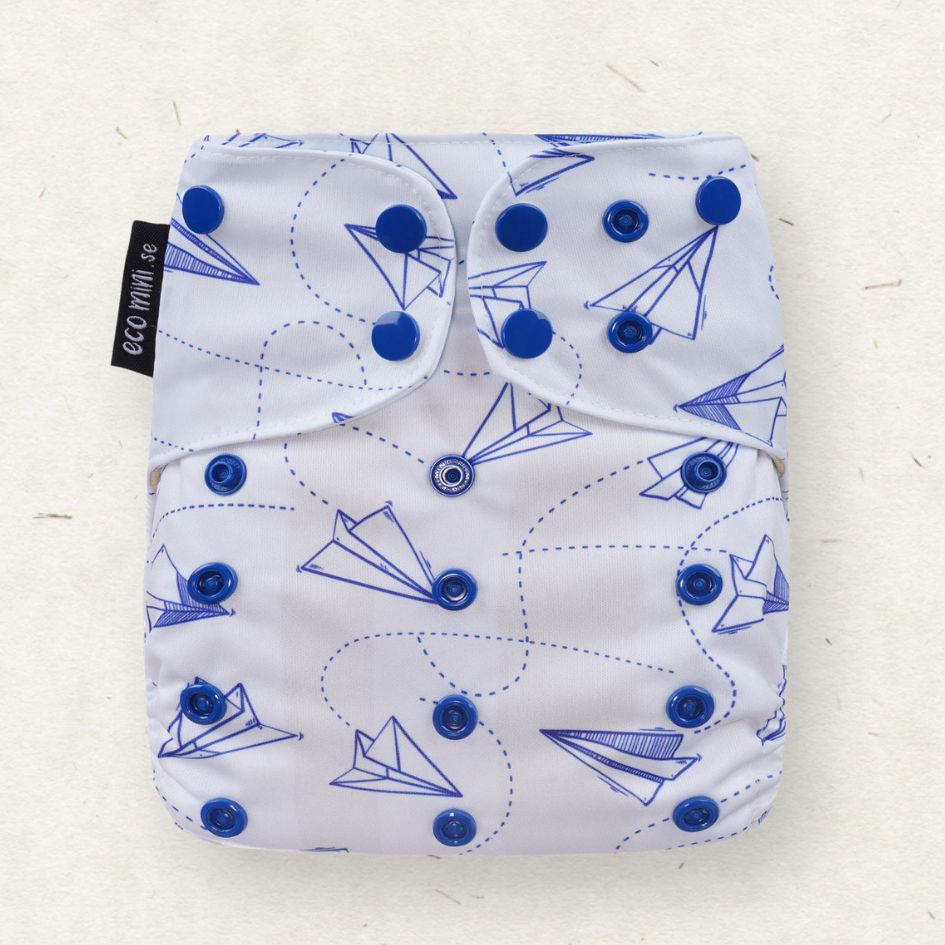 Eco Mini cloth diaper/ tygblöjor - paper planes print