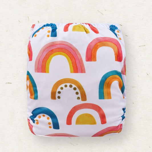 Eco Mini OneSize Cloth diaper tygblöjor - rainbow print