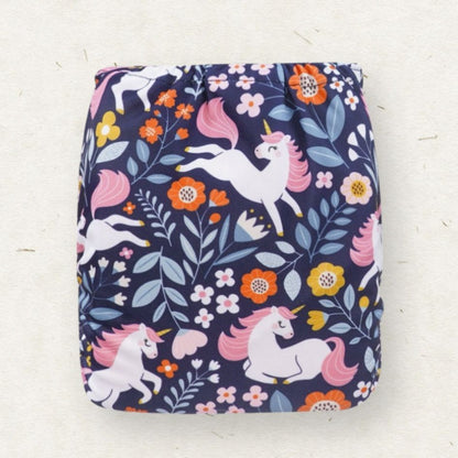 Eco Mini cloth diaper with unicorn print