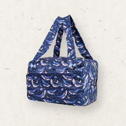 Eco Mini Cloth Diaper POD - whales print on a light gray background