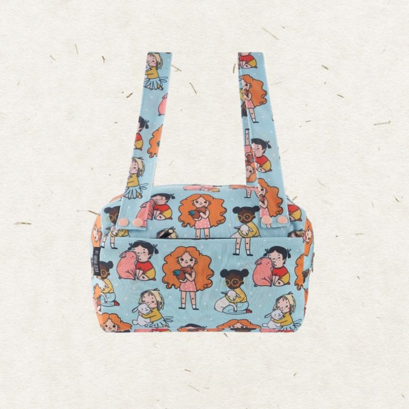 Eco mini wet bag/ pod - cute animals print