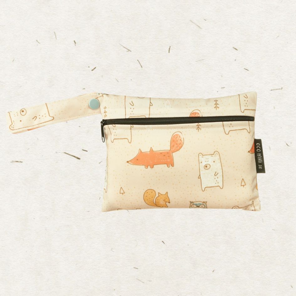 Eco Mini cloth diaper wet bag/ PUL påse - Mini - Animals