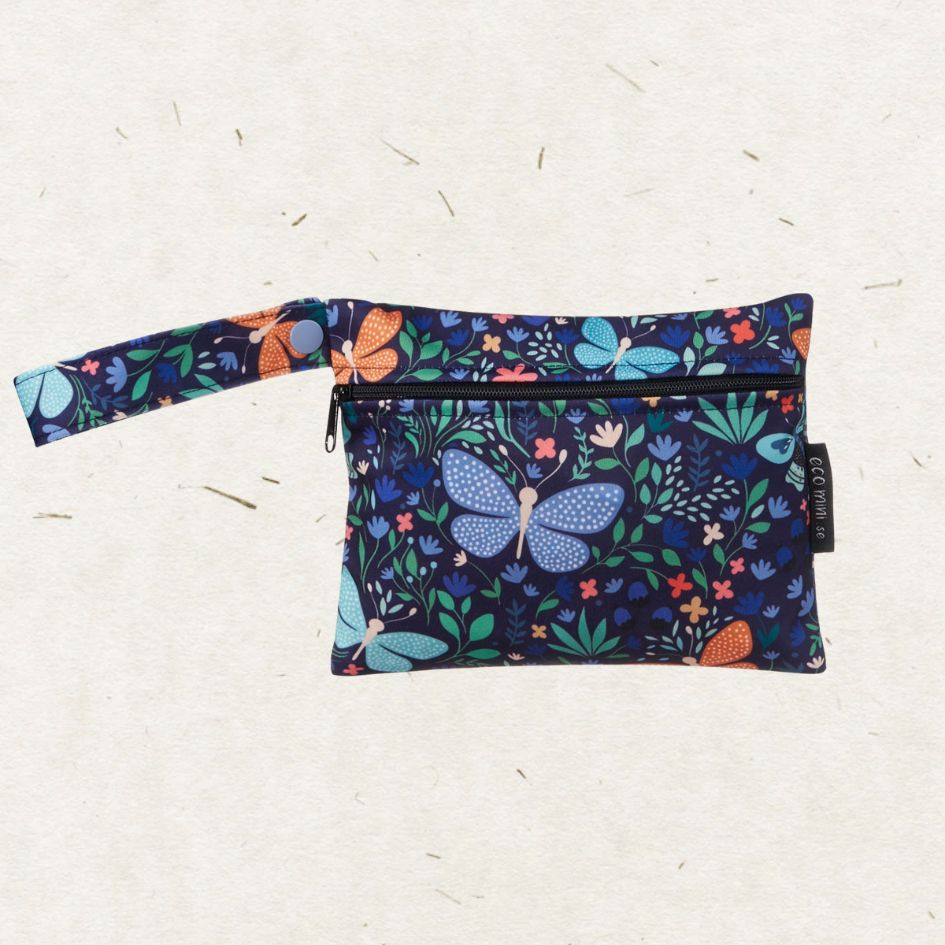 Eco Mini cloth diaper wet bag/ PUL påse - Mini - Butterflies