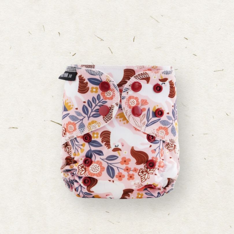 Eco Mini Newborn AIO Cloth Diaper Tygblöjor - unicorn print
