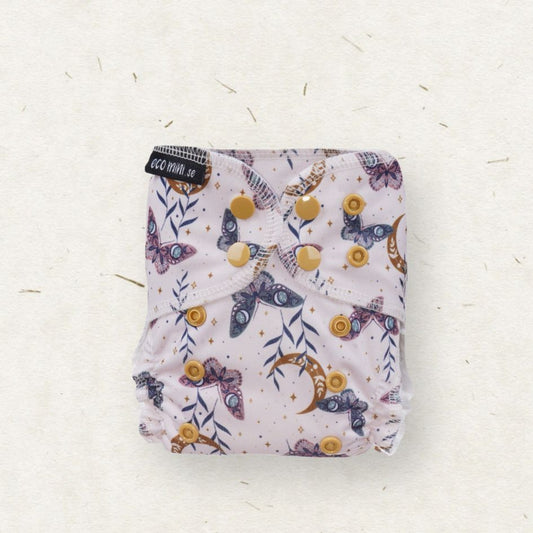 Eco Mini newborn cloth diaper/ tygblöjor - butterflies print