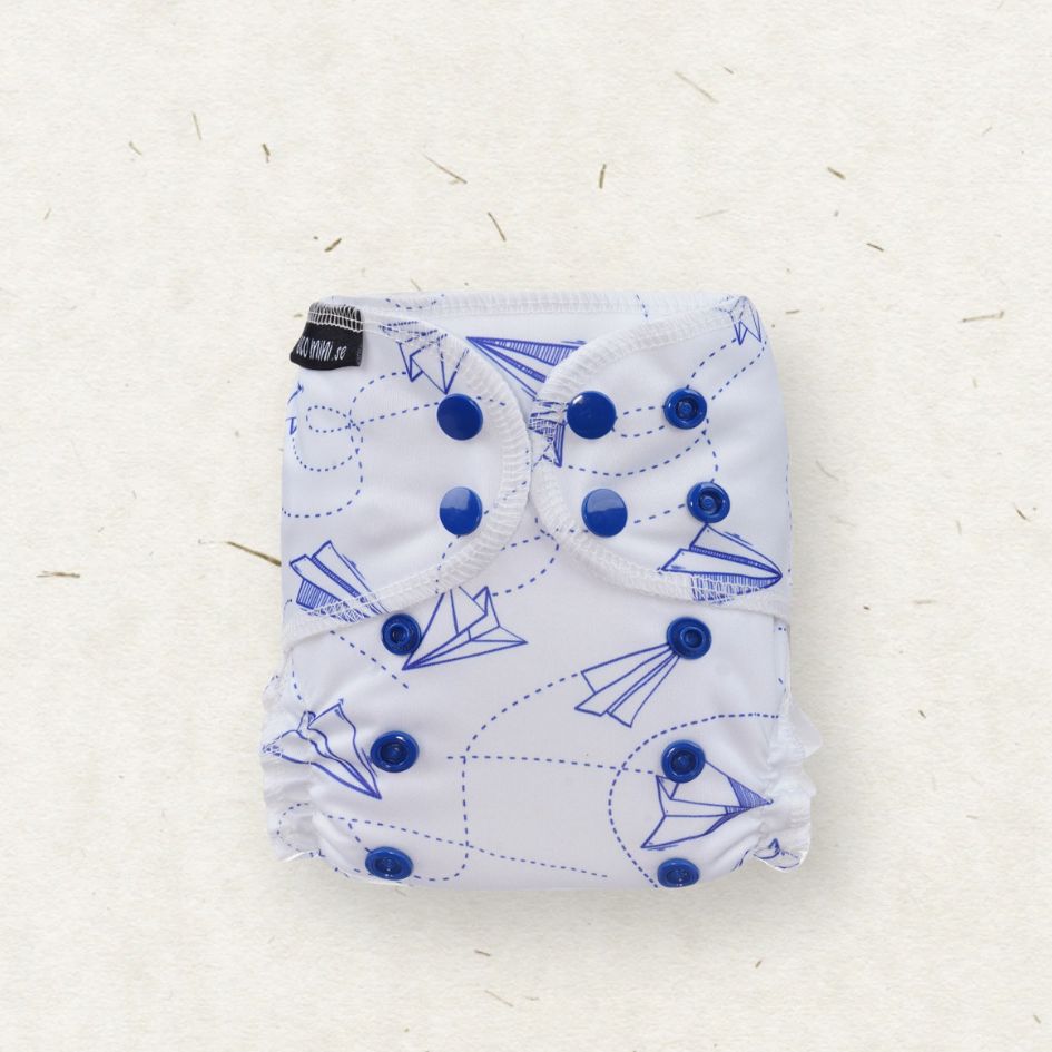 Eco Mini newborn cloth diaper/ tygblöjor - paper planes print