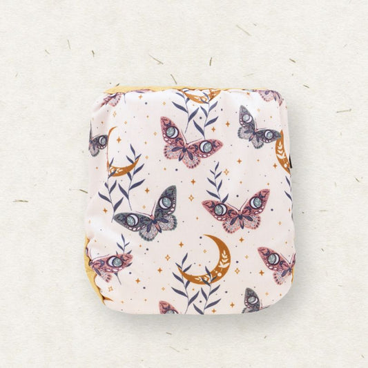 Eco Mini Newborn Cloth Diaper Cover - butterfly print
