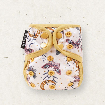 Eco Mini Newborn Cloth Diaper Cover - butterfly print