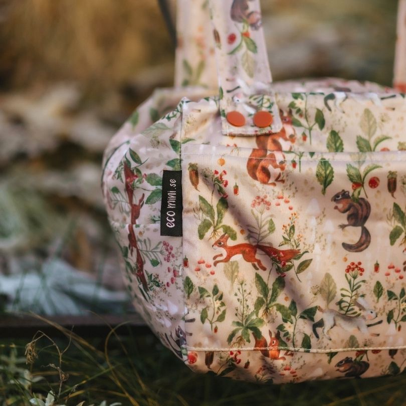 Eco Mini Cloth Diaper POD - squirrels print -  on grass