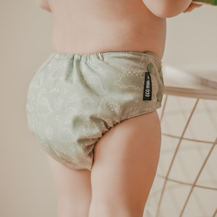 One Size Bamboo Pocket Diaper. Dino
