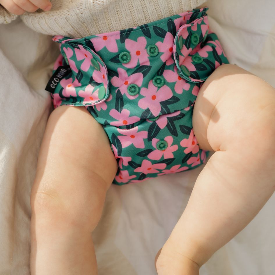 Eco Mini cloth diaper/ tygblöjor - flower print