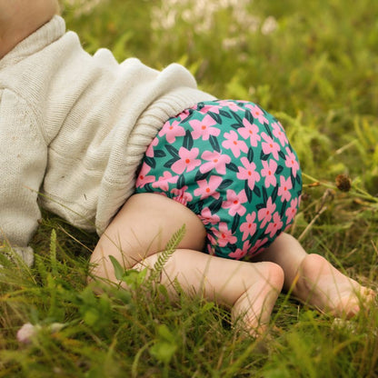 Eco Mini cloth diaper cover/ tygblöjor - flower print