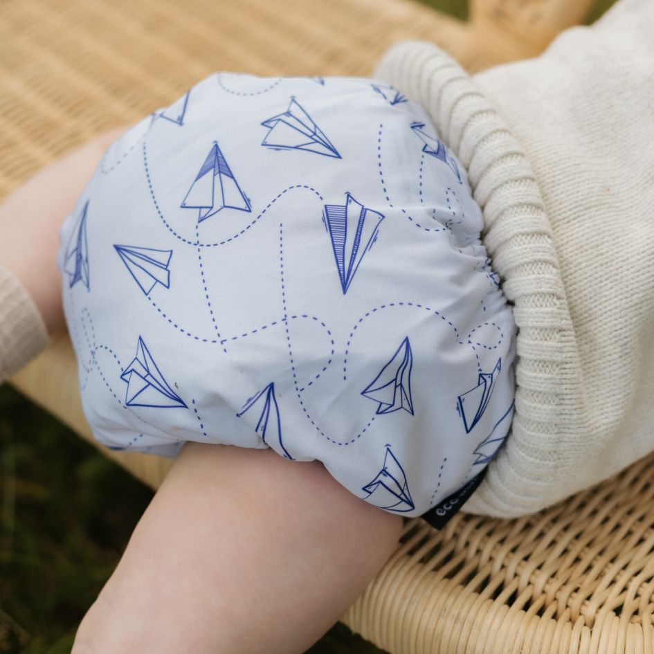 Eco Mini cloth diaper/ tygblöjor - paper planes print