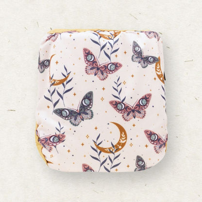 Eco Mini Newborn Cloth Diaper Cover - butterfly print