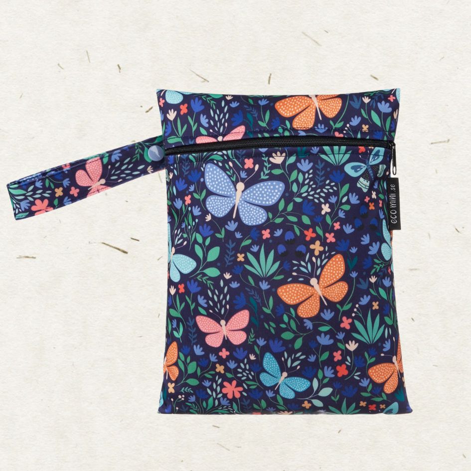 Eco Mini Small Wet Bag/ PUL Påse - butterflies