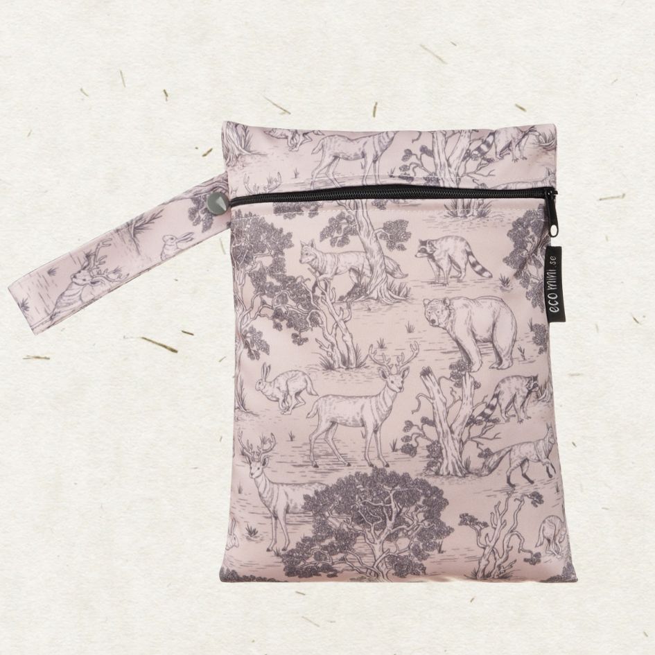 Eco Mini Cloth diaper Wet Bag - Animals