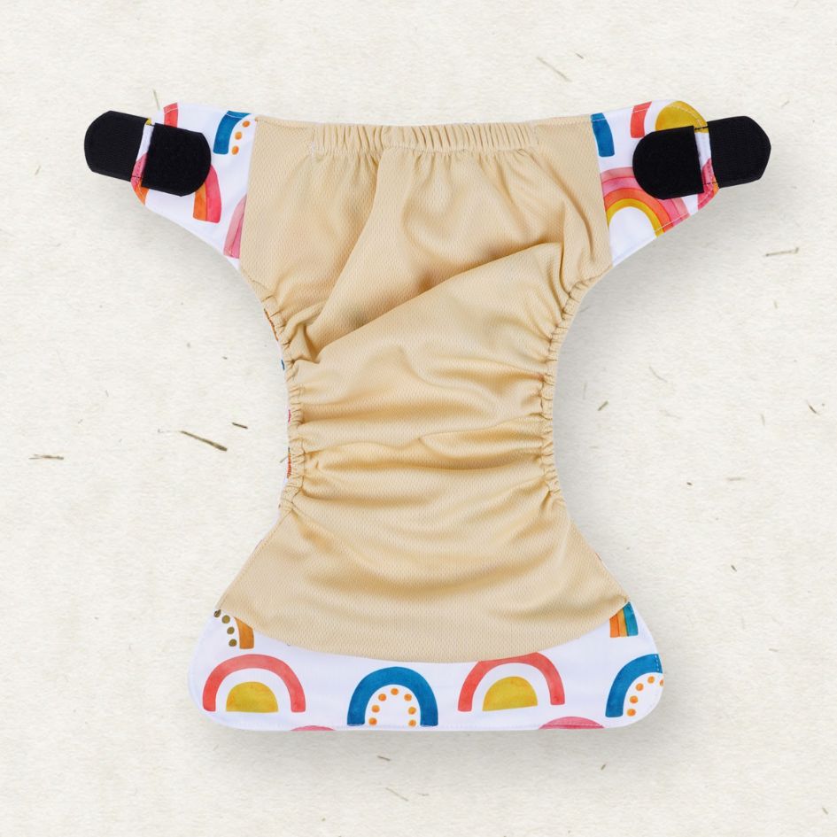 Eco Mini Tygblöjor/ velcro pocket diaper - Rainbow print