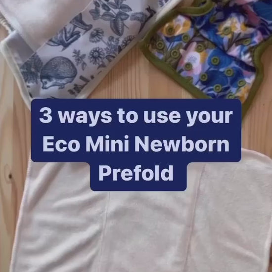 Demonstration on how to use the Eco Mini newborn prefold cloth diaper