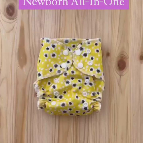Eco mini newborn AIO cloth diaper demo video