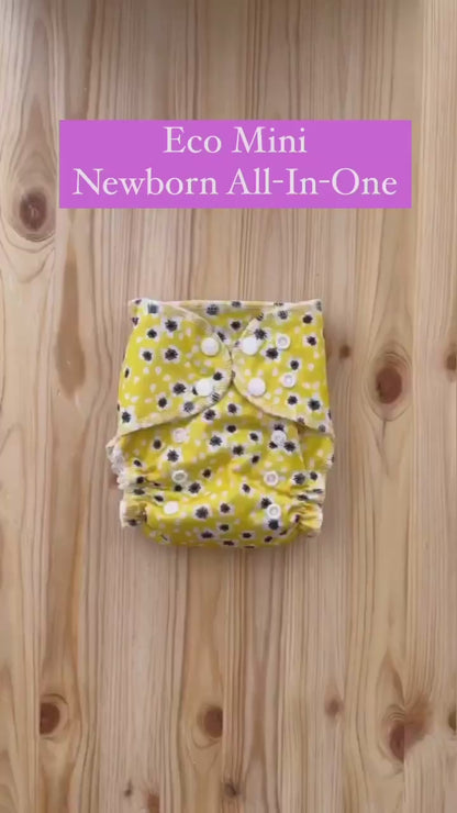 Eco mini newborn AIO cloth diaper demo video