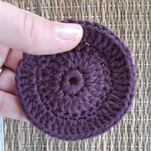 Load image into Gallery viewer, Burgundy crocheted face scrubby
