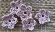 Ladda upp bild till gallerivisning, Set of 5 flower shaped crocheted face scrubbies
