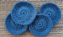 Ladda upp bild till gallerivisning, Set of 4 blue crocheted face scrubbies
