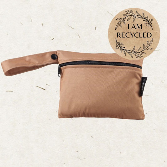 Eco Mini cloth diaper wet bag/ PUL påse - Fawn brown