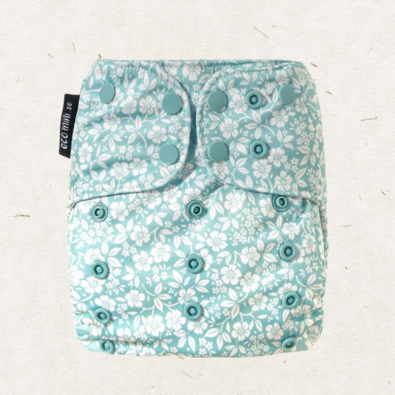 Eco Mini Coolmax Pocketblöjor/ tygblöjor - blue floral