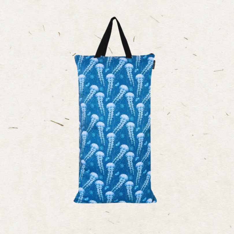 Eco Mini Cloth Diaper wet bag/ PUL påse - Jellyfish