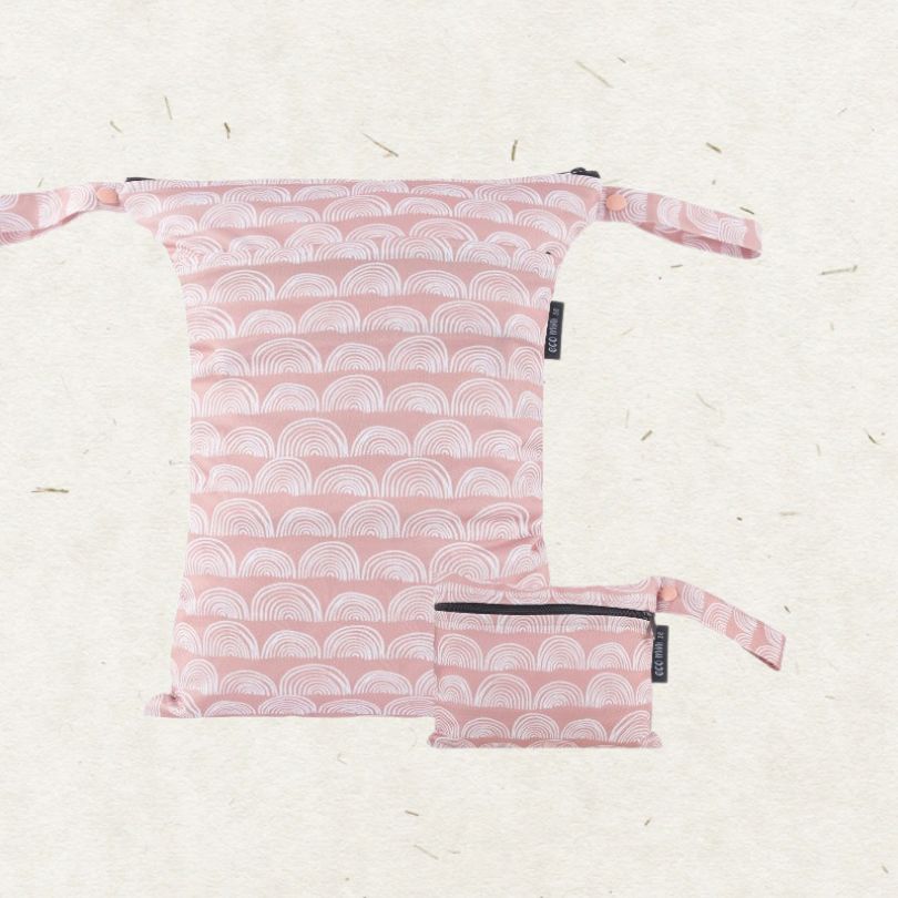 Eco mini Cloth Diaper stroller wet bag - Pink