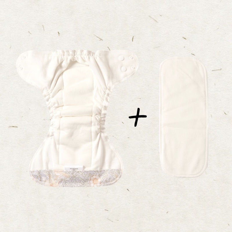Eco Mini Newborn AIO Cloth Diaper Tygblöjor - detail