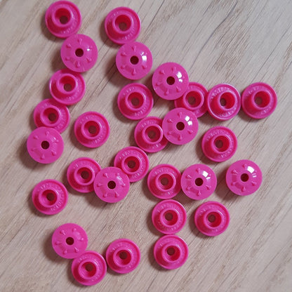 Eco Mini Cloth diaper snap caps - Hot pink