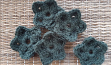 Load image into Gallery viewer, Set of 5 green crocheted face scrubbies
